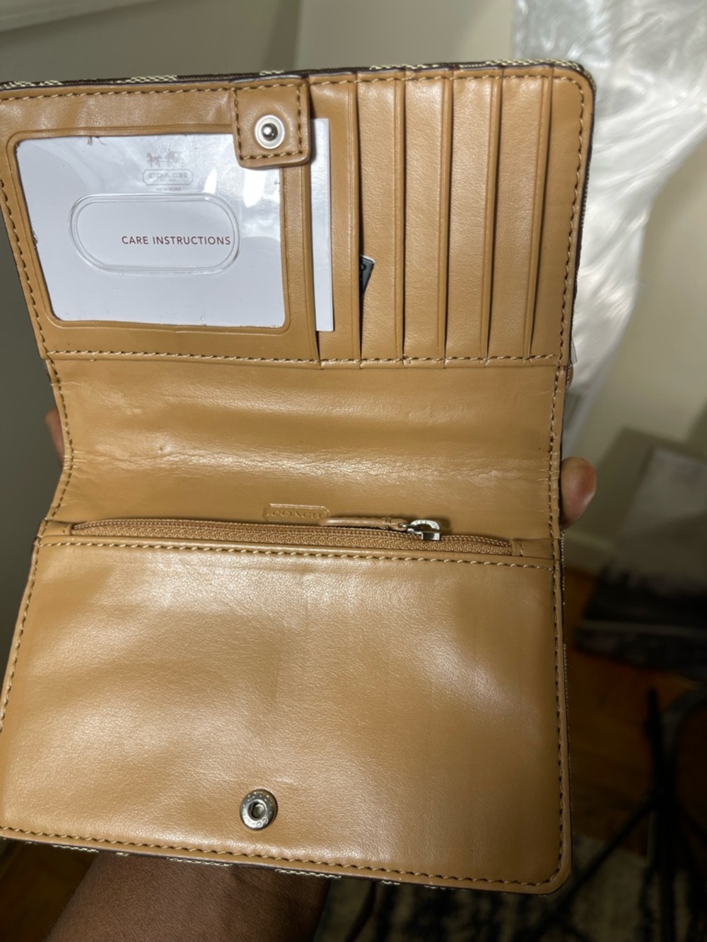 Coach Brown Signature Canvas Crossbody with Dark Brown Trim - Picture 5 of 7